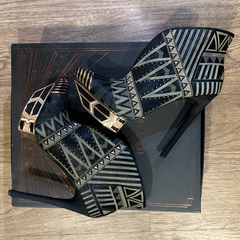 Ivy Kirzhner Black Pony Hair Booties